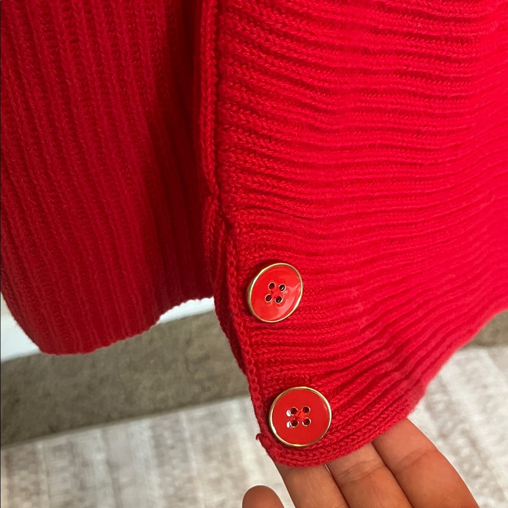 Talbots Red Ribbed Sweater - Picture 3 of 5
